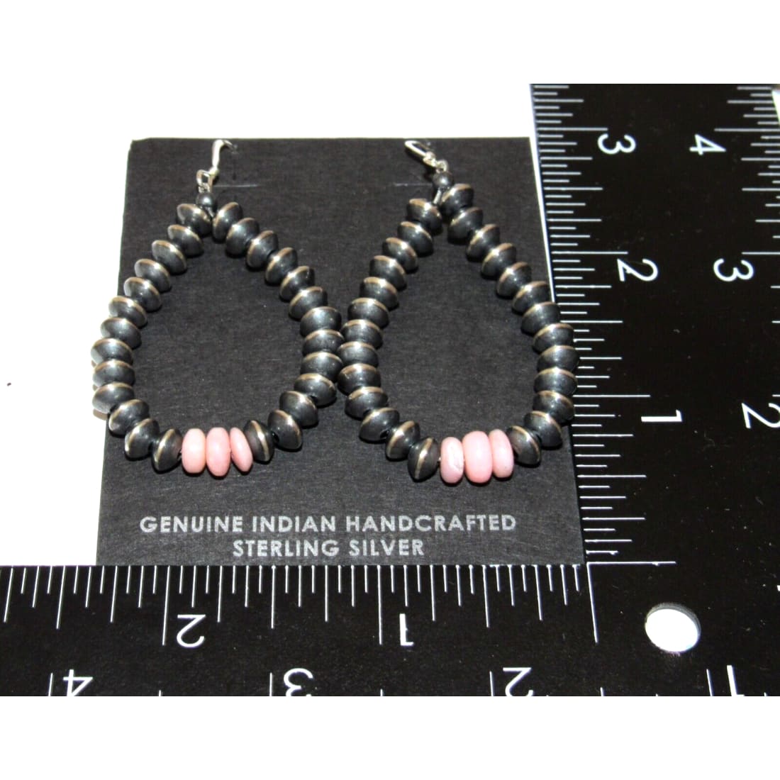 Navajo Pearls Earrings Sterling Silver Pink Conch Shell