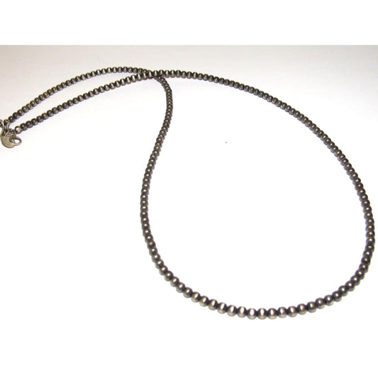 Navajo Pearls Necklace Sterling Silver Choker Necklace 22L -