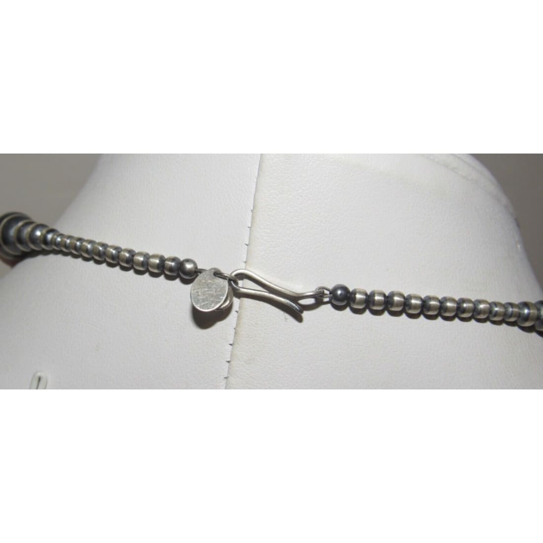 Navajo Pearls Necklace Sterling Silver Pink Conch Shell 18