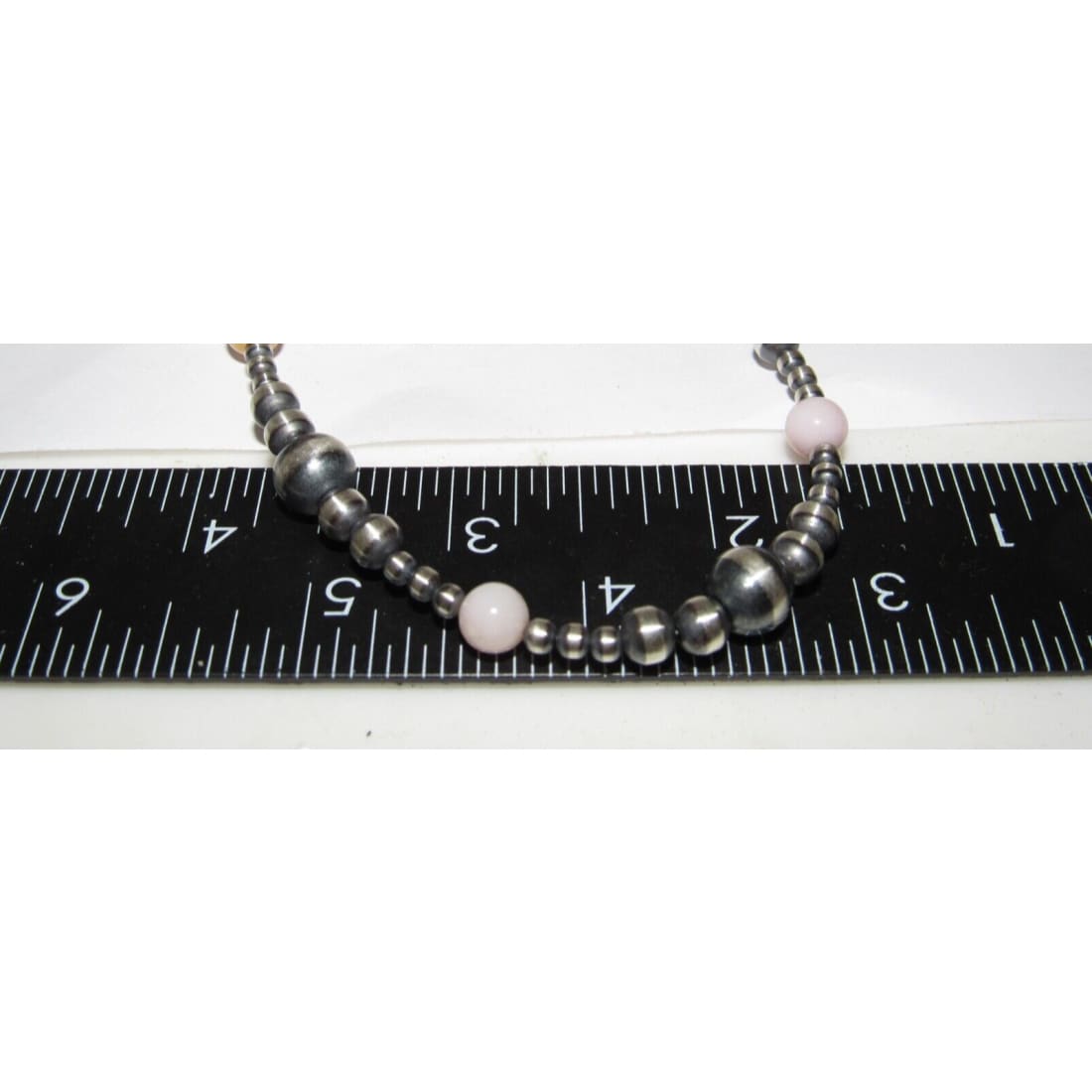 Navajo Pearls Necklace Sterling Silver Pink Conch Shell 20