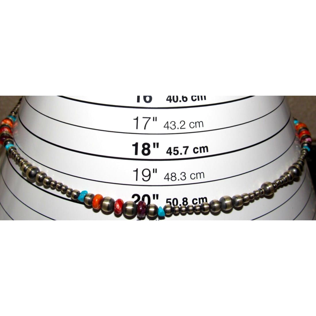Navajo Pearls Necklace Sterling Silver Turquoise Orange
