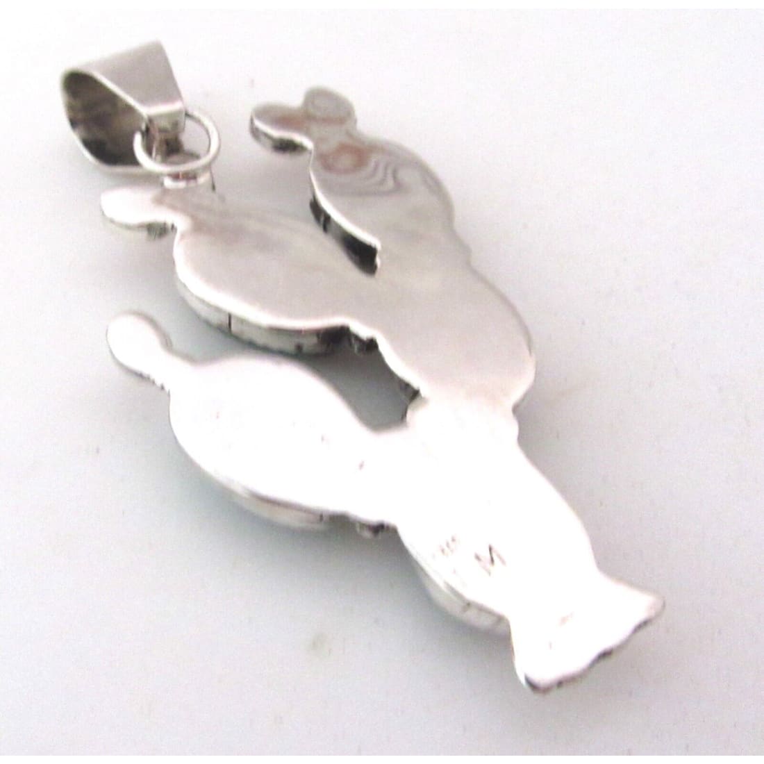 Navajo Prickly Pear Cactus Pendant Sterling Silver Turquoise