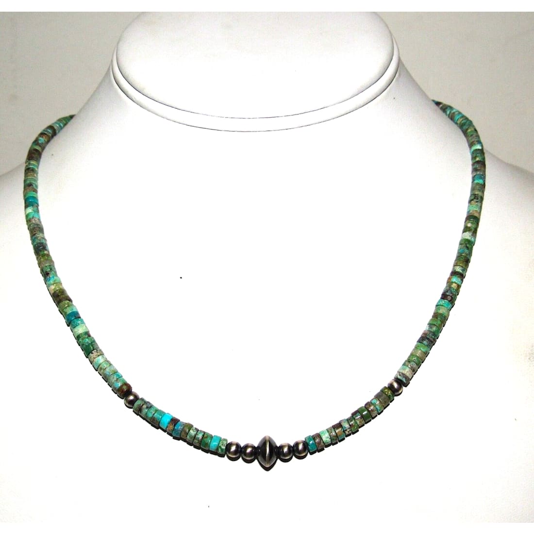 Navajo Rolled Turquoise & Navajo Pearls Heishi Choker