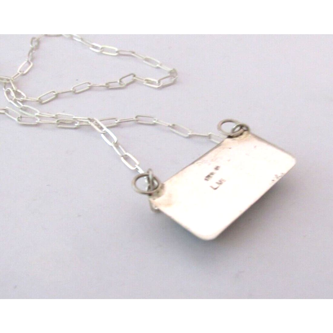 Navajo Royston Turquoise Bar Necklace Sterling Silver Native