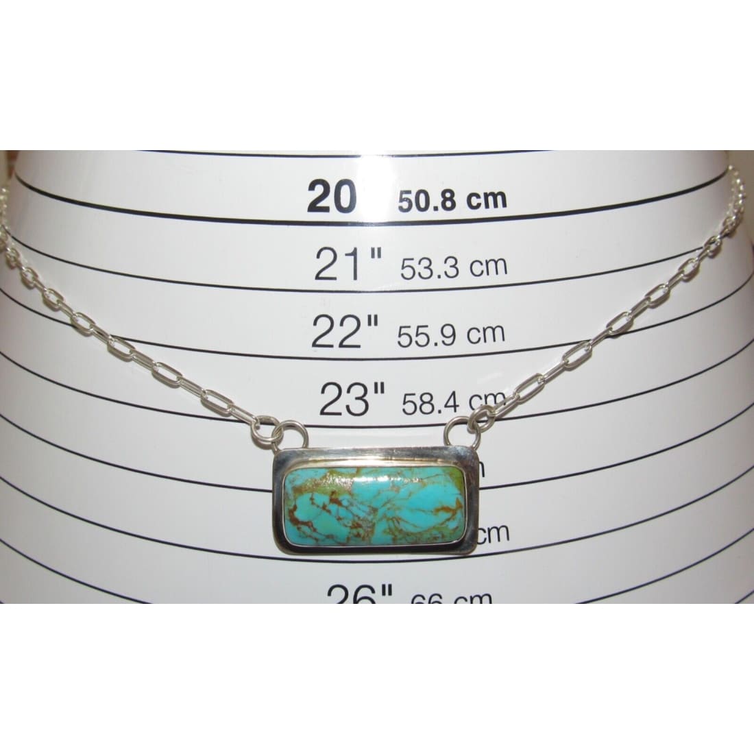 Navajo Royston Turquoise Bar Necklace Sterling Silver Native