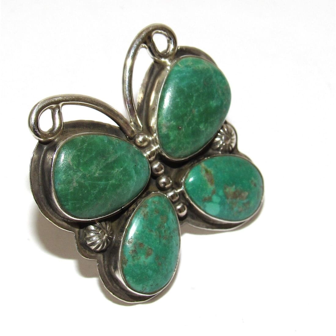 Navajo Royston Turquoise Butterfly Adjustable Ring Sz 7
