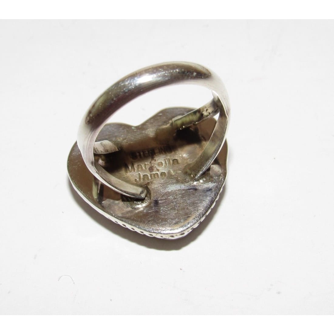 Navajo Royston Turquoise Heart Ring Sz 5.5 Sterling Silver