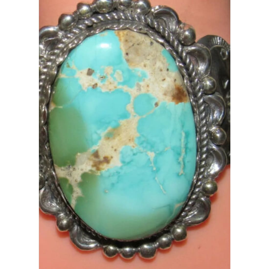 Navajo Royston Turquoise Statement Cuff Bracelet Sterling Native American 7" 39G Native American