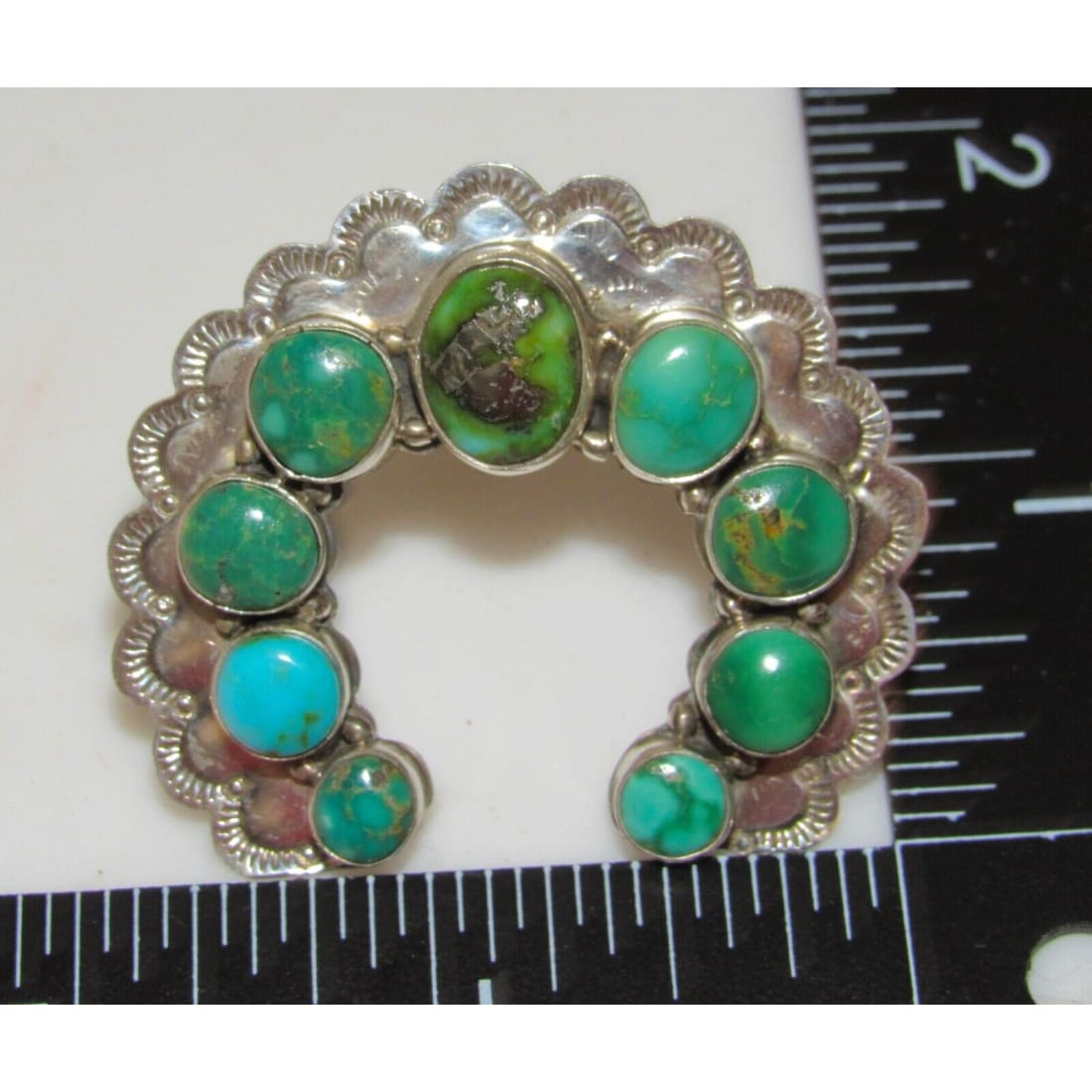 Navajo Royston Turquoise Statement Naja Ring Size 7 Adjsutable Sterling Silver Native American