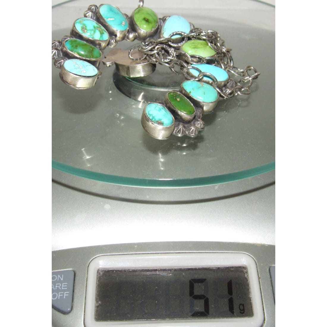 Navajo Sonoran Gold & Royston Turquoise Naja Necklace Squash