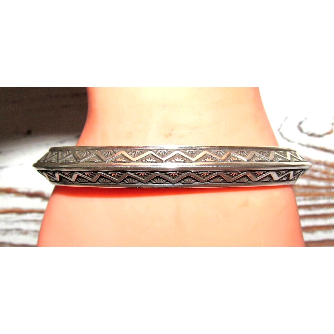 Navajo Sterling Carinated Ingot Double Sided Cuff Bracelet R