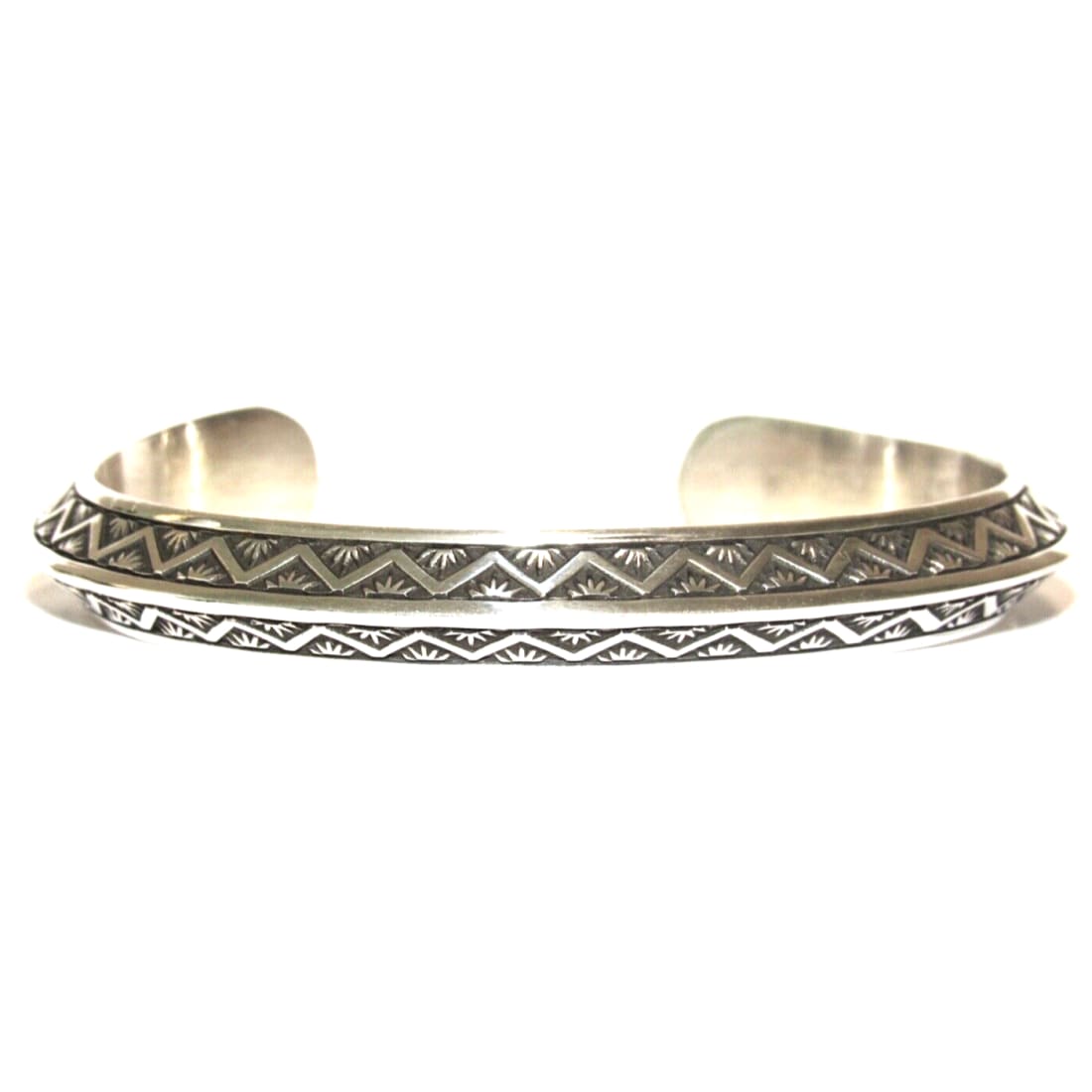 Navajo Sterling Carinated Ingot Double Sided Cuff Bracelet R