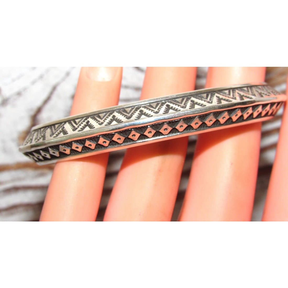 Navajo Sterling Carinated Ingot Double Sided Cuff Bracelet R