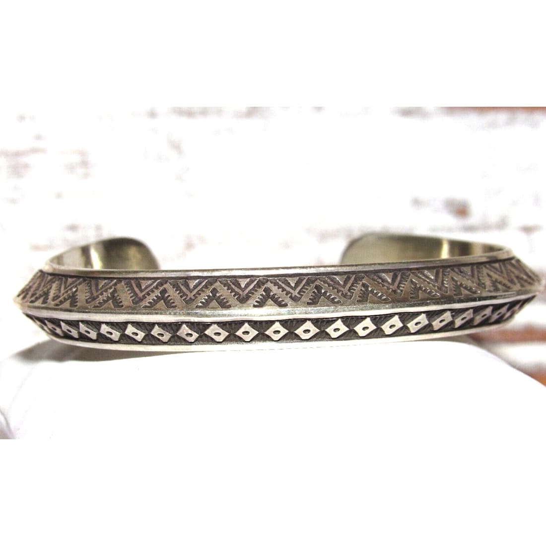 Navajo Sterling Carinated Ingot Double Sided Cuff Bracelet R