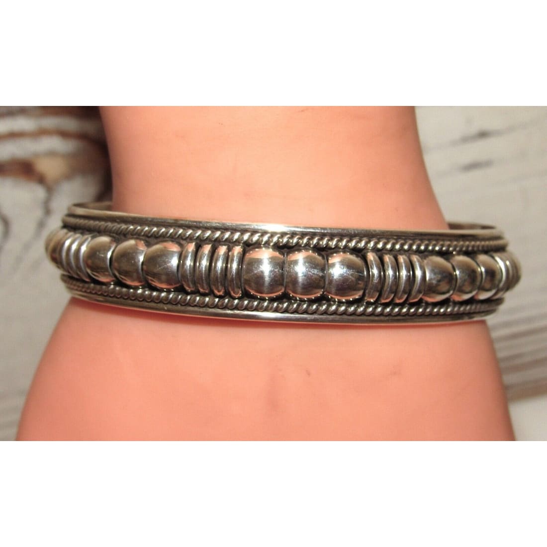 Navajo Sterling Silver Cuff Bracelet Thomas Charley Native