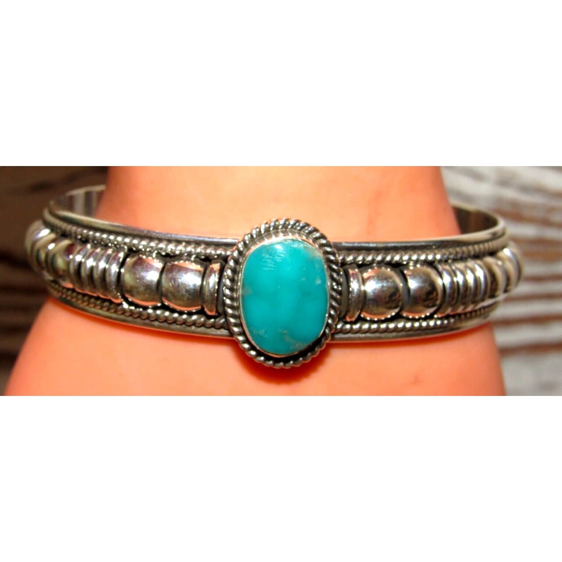 Navajo Sterling Silver Royston Cuff Bracelet Thomas Charley
