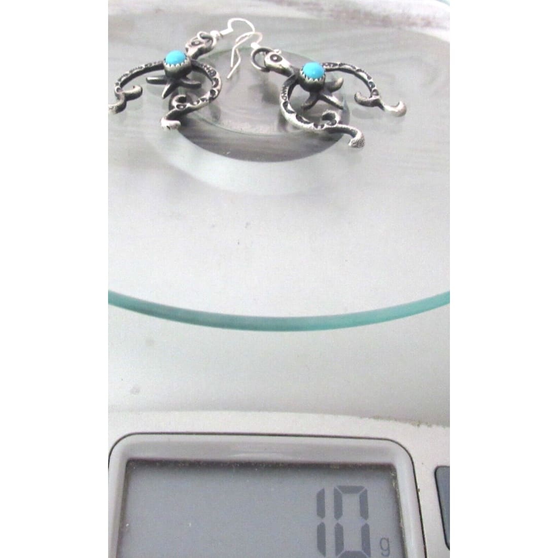 Navajo Sterling Turquoise Naja Earrings Kevin Billah Native American Handmade