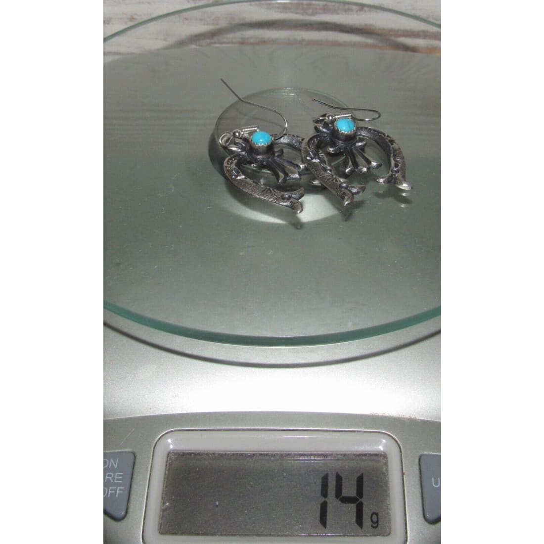 Navajo Sterling Turquoise Naja Earrings Kevin Billah Native American Handmade