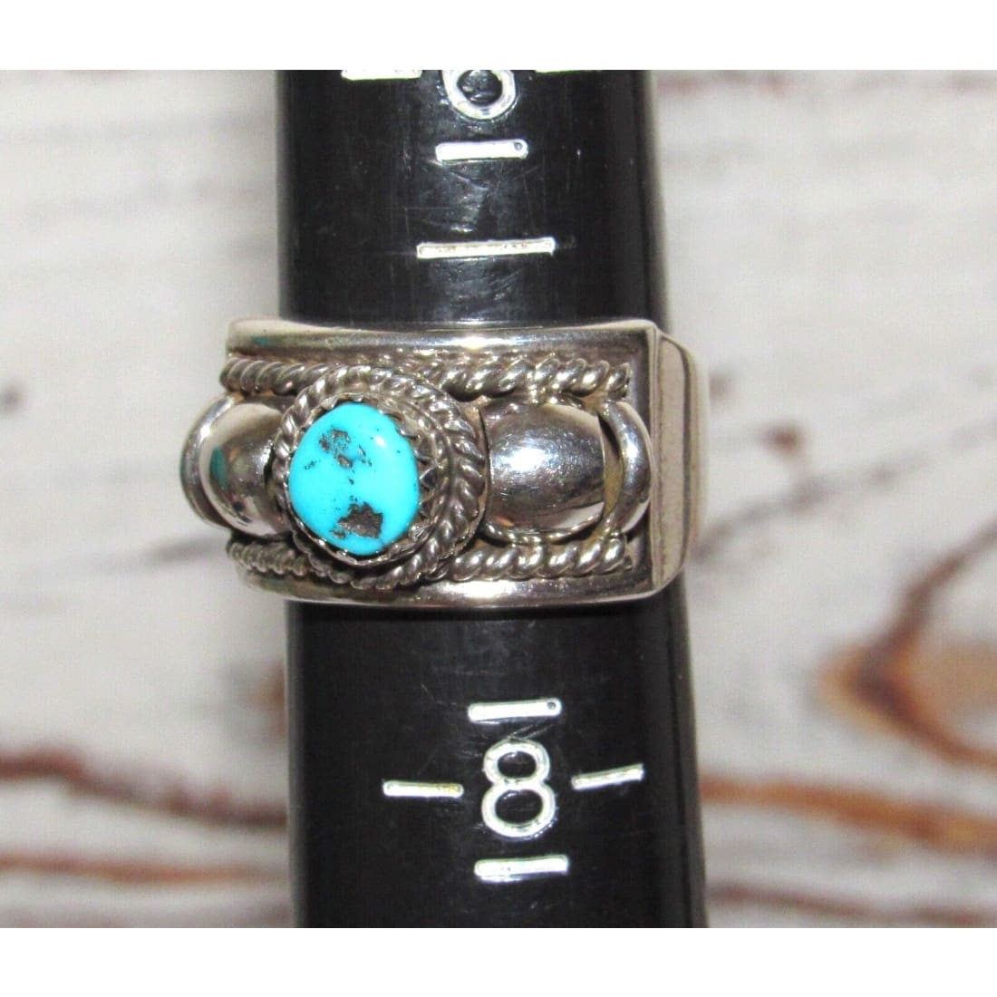 Navajo Thomas Charley Kingman Turquoise Ring Sz 7 Sterling
