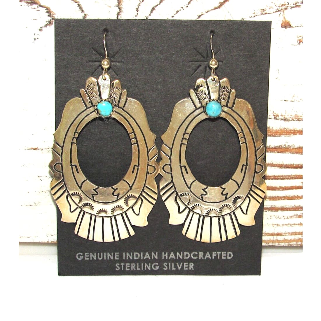 Navajo Tommy Singer Earrings Sterling Silver Turquoise