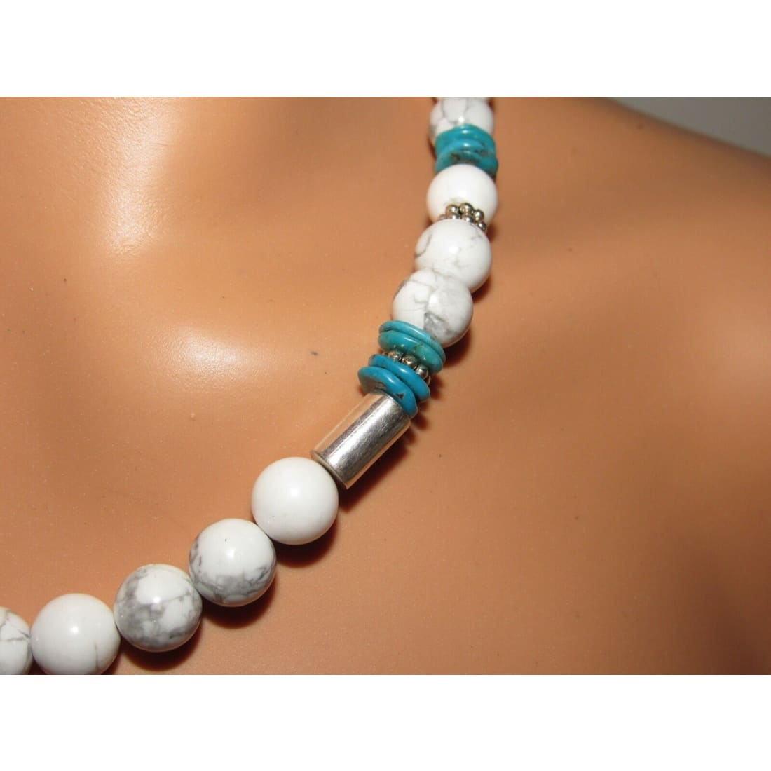 Navajo Tommy Singer White Buffalo & Turquoise Heishi