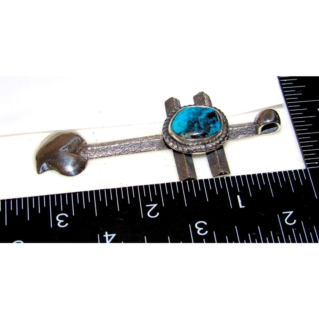 Navajo Tufa Cast Sterling Dragonfly Cross Pendant w Heart