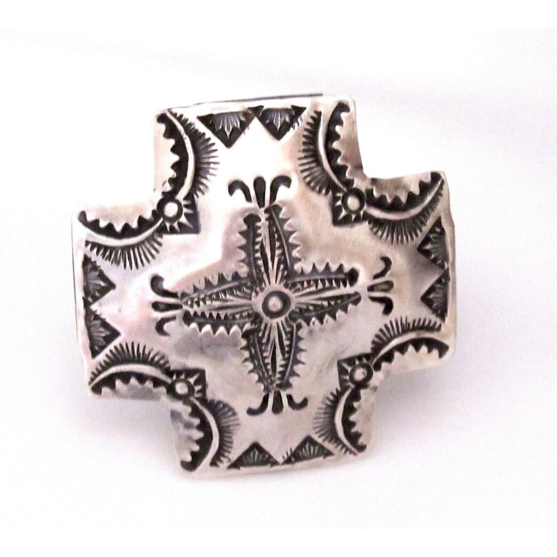 Navajo Vince Platero Concho Cross Adjustable Ring Native