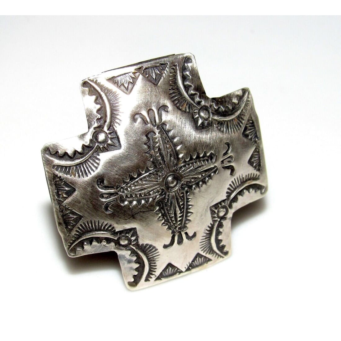 Navajo Vince Platero Concho Cross Adjustable Ring Native