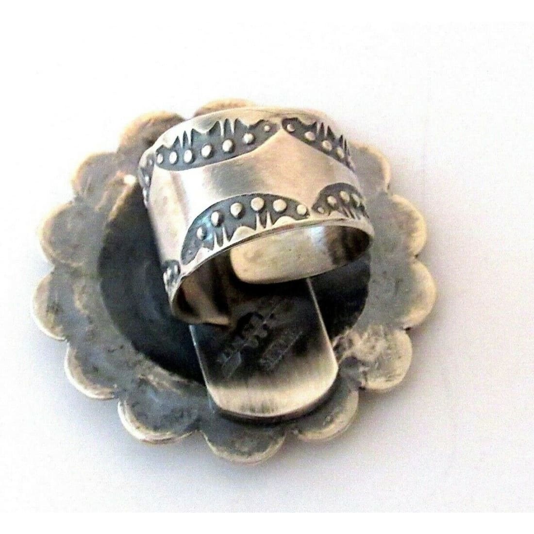 Navajo Vince Platero Concho Statement Adjustable Ring Native