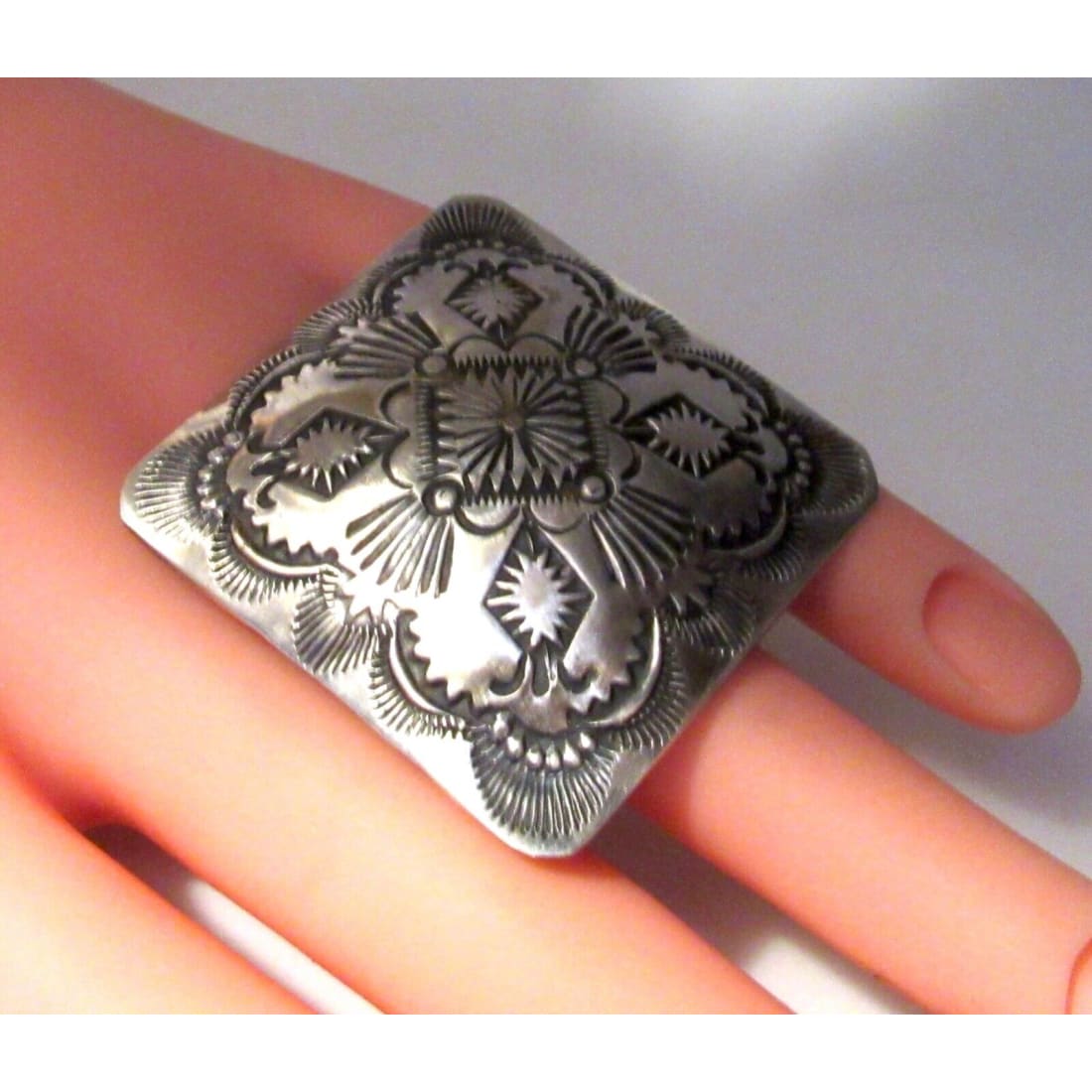 Navajo Vince Platero Concho Statement Ring Size 7 Native