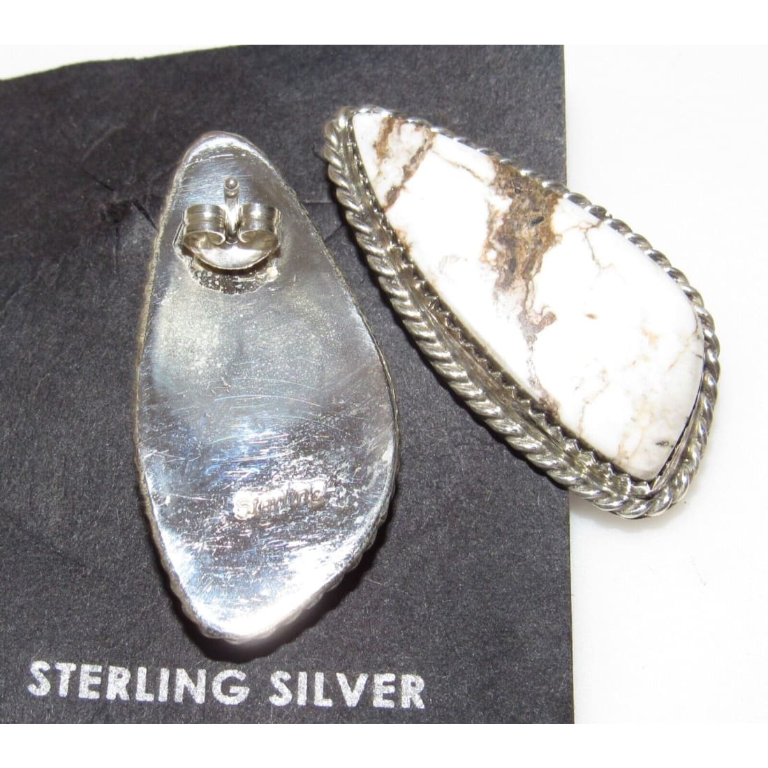 Navajo Wild Horse Post Earrings Sterling Silver Native