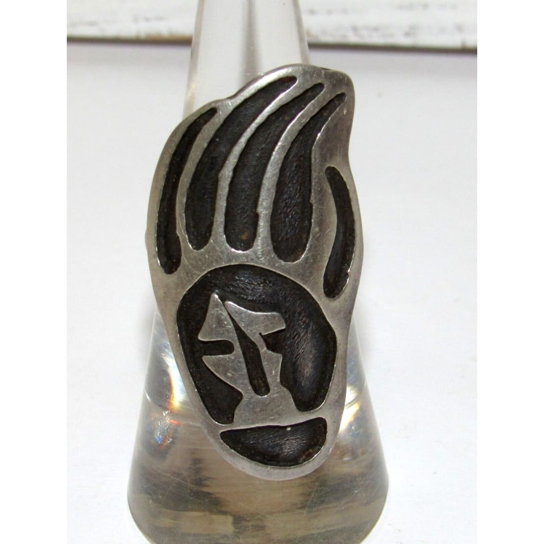 Old Pawn Hopi Bear Paw Ring Sz. 5.5 Sterling Silver Native
