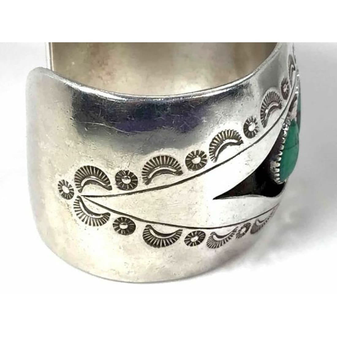 Old Pawn Navajo Cerrillos Turquoise Cuff Bracelet Sterling