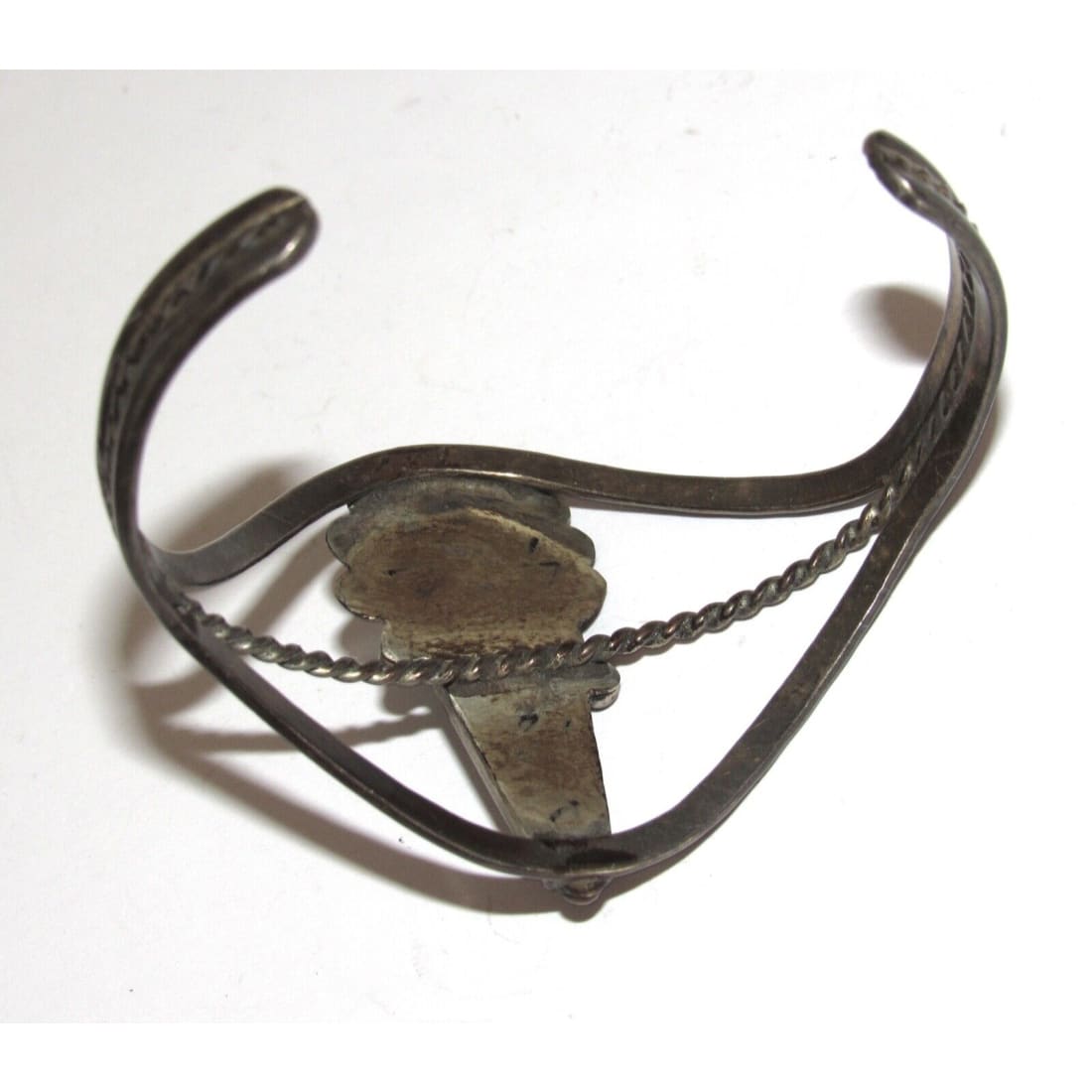Old Pawn Navajo Cuff Bracelet Sterling Silver Turquoise Cuff