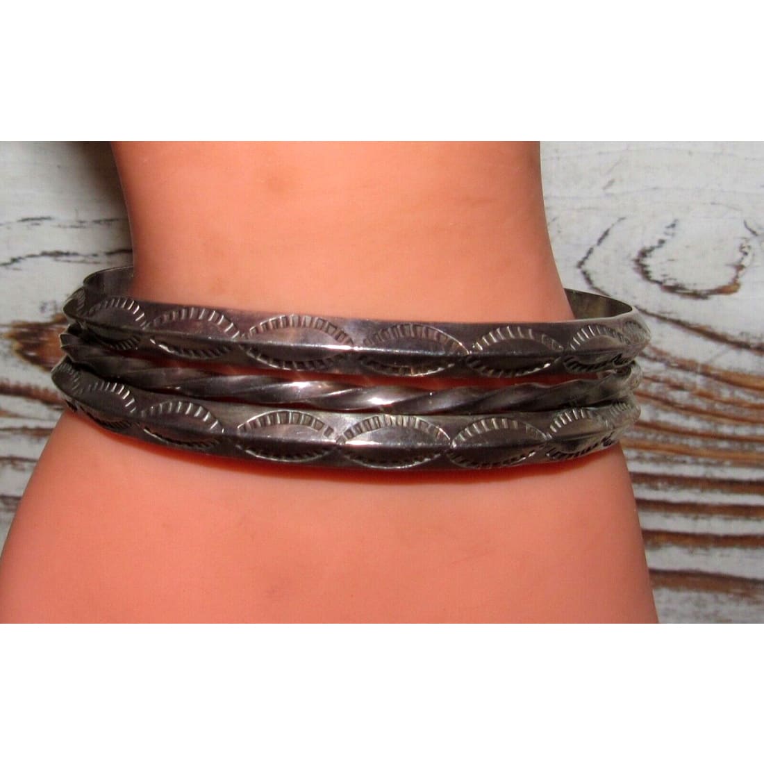 Old Pawn Navajo Double Carinated Ingot Cuff Bracelet