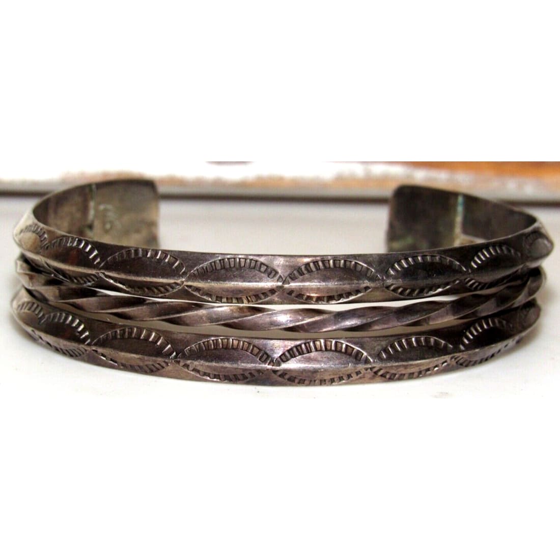 Old Pawn Navajo Double Carinated Ingot Cuff Bracelet