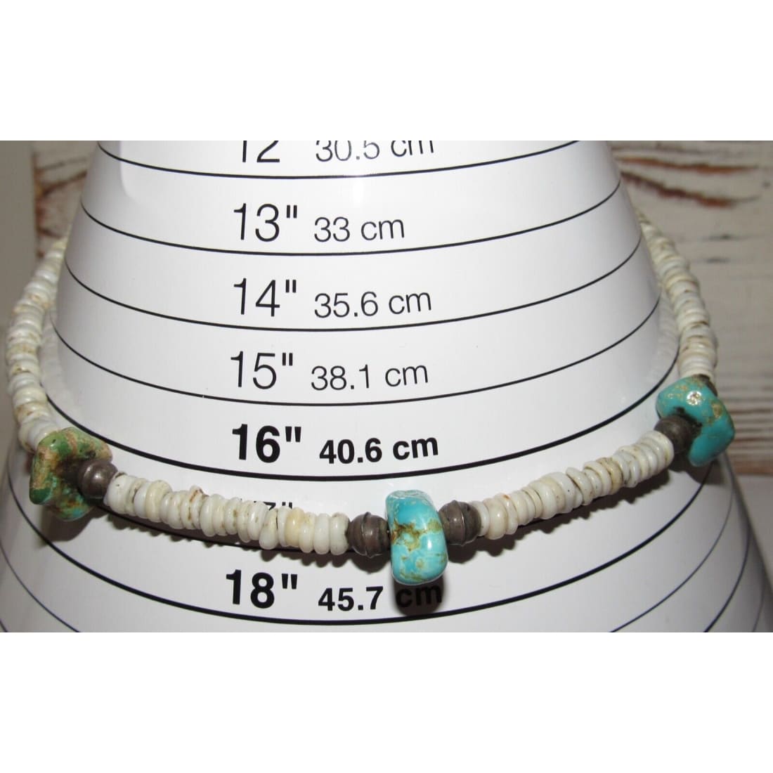 Old Pawn Navajo Heishi Choker Necklace Turquoise Nugget