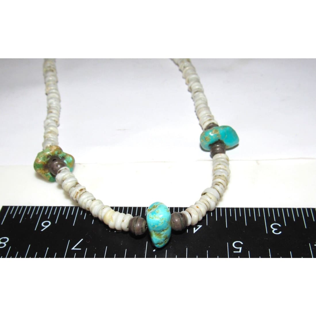 Old Pawn Navajo Heishi Choker Necklace Turquoise Nugget