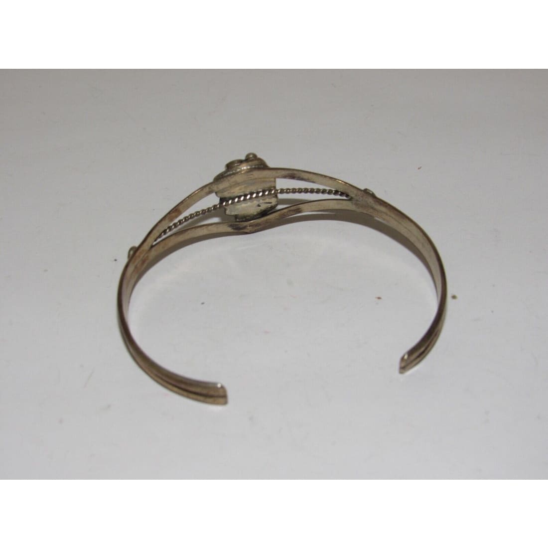 Old Pawn Navajo Kingman Turquoise Cuff Bracelet Sterling