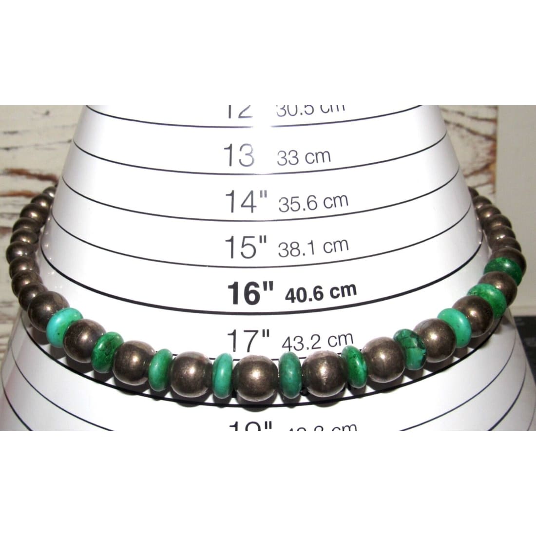 Old Pawn Navajo Pearls Necklace Graduated Beads Sterling