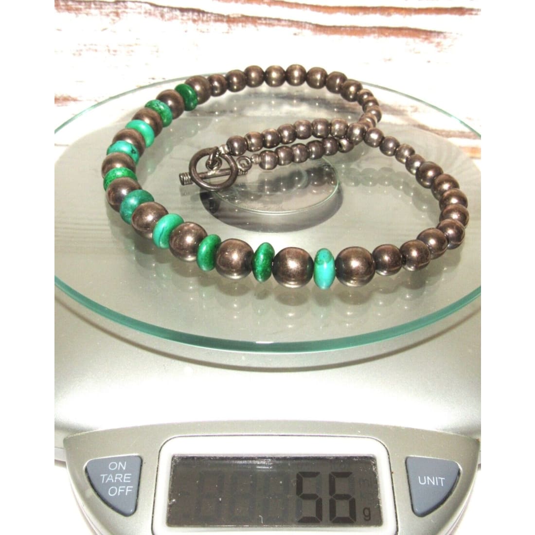 Old Pawn Navajo Pearls Necklace Graduated Beads Sterling