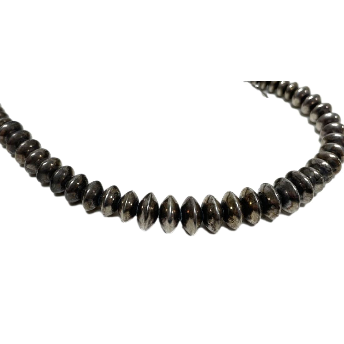 Old Pawn Navajo Pearls Necklace Saucer Beads Sterling Silver