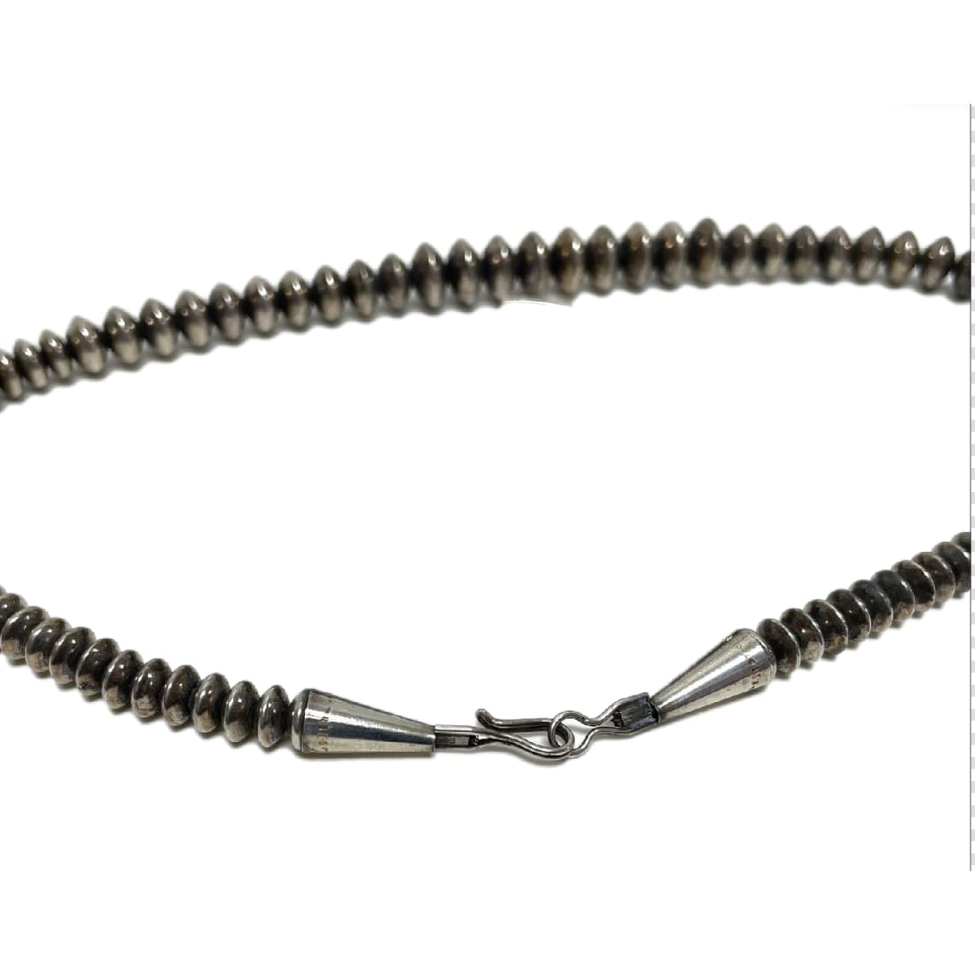 Old Pawn Navajo Pearls Necklace Saucer Beads Sterling Silver