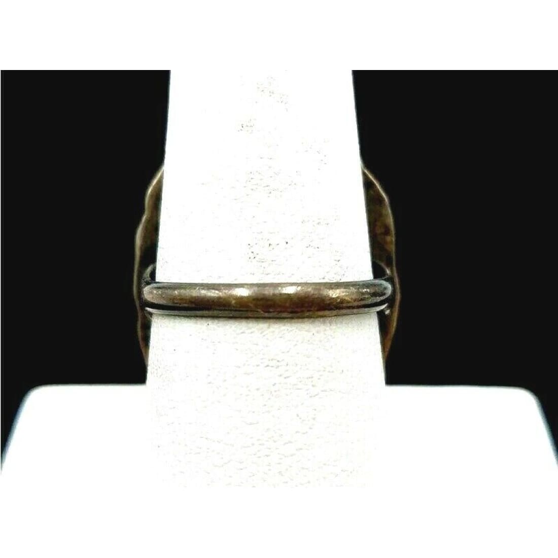 Old Pawn Zuni Dishta Style Ring Size 7.5 Snake Eye Turquoise