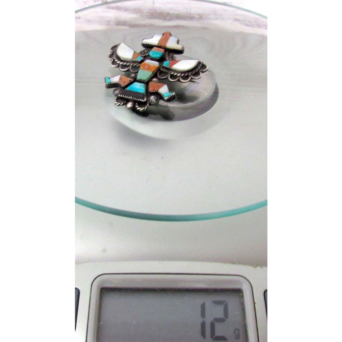 Old Pawn Zuni Knifewing Kachina Pin Brooch Sterling Silver