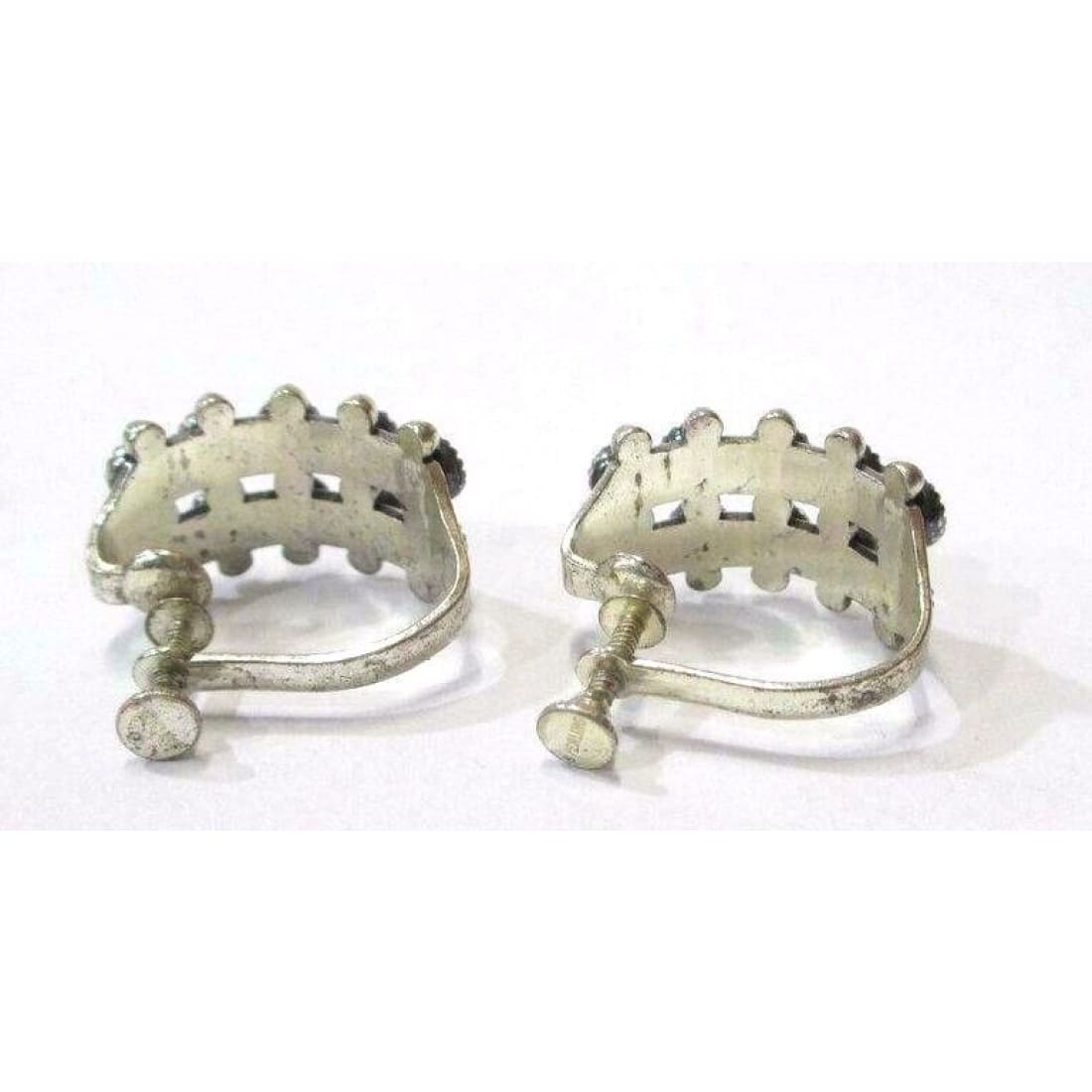 Old Pawn Zuni Snake Eye Turquoise Sterling Silver Screw Back