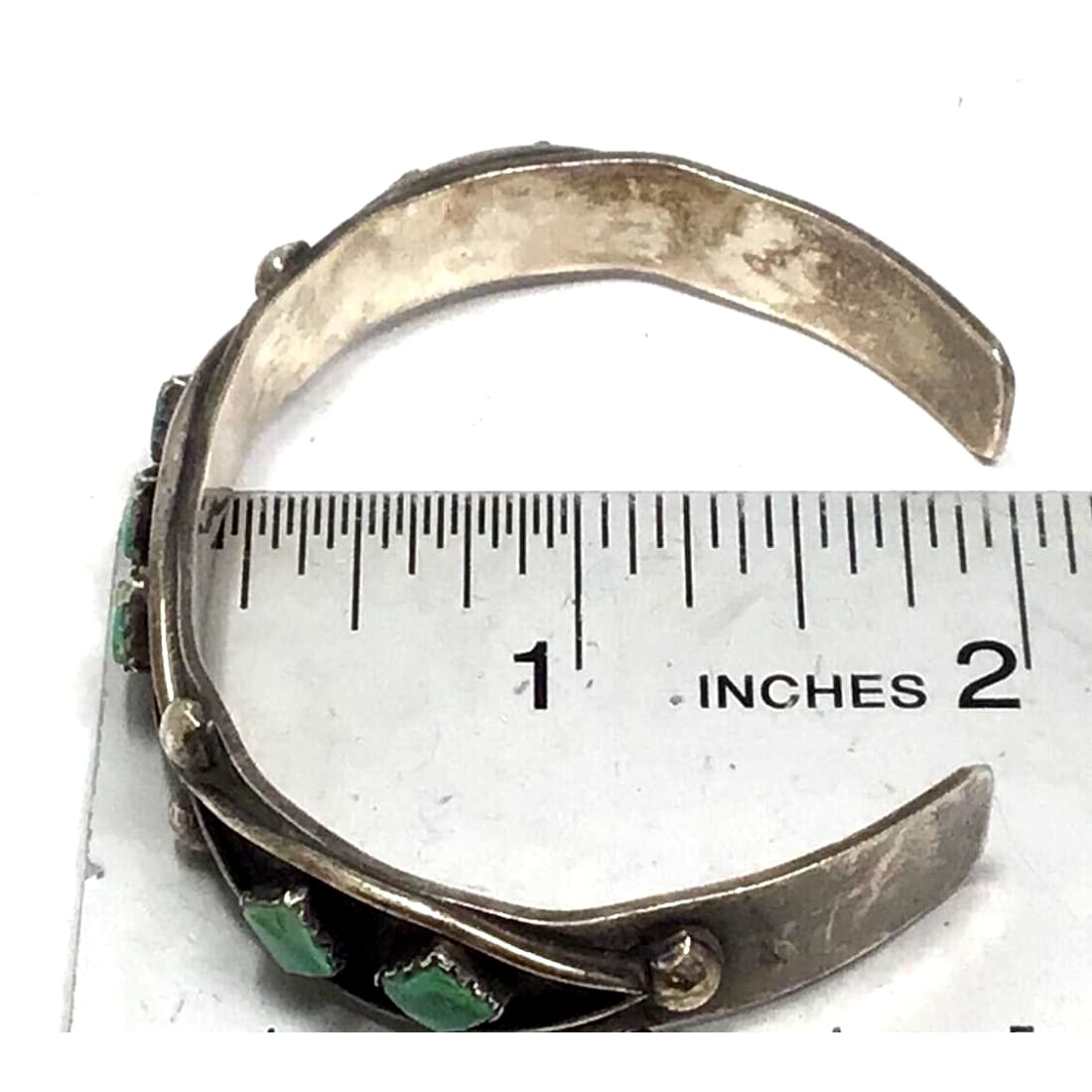 Old Pawn Zuni Turquoise Bracelet Sterling Silver Stacker