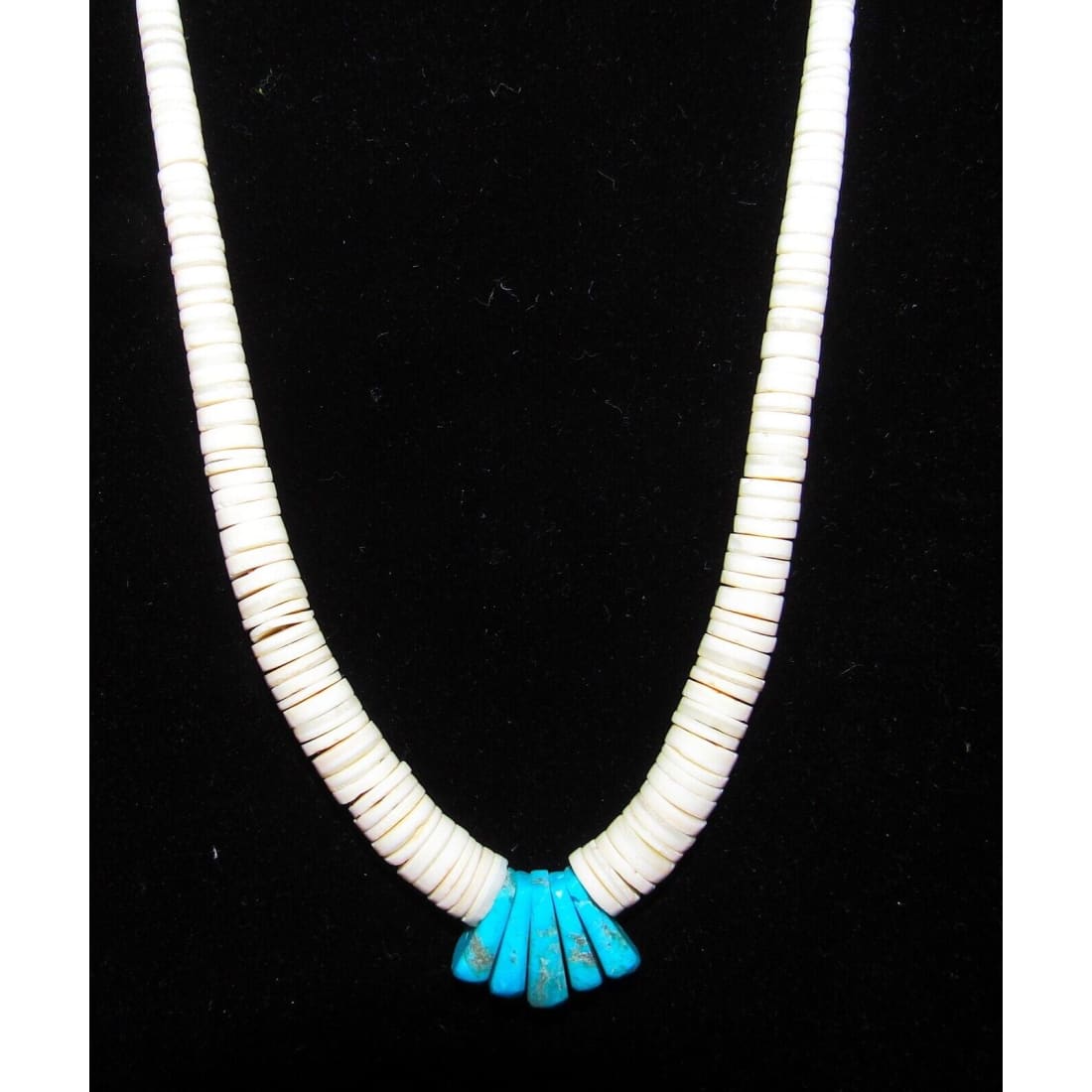 Santo Domingo Heishi Necklace Lupe Lovato White Shell