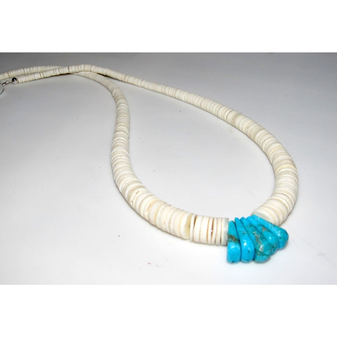 Santo Domingo Heishi Necklace Lupe Lovato White Shell