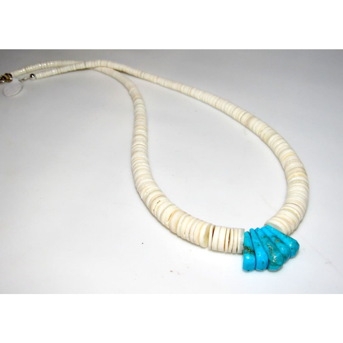Santo Domingo Heishi Necklace Lupe Lovato White Shell